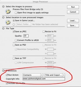 Adobe Photoshop cc Image Processor Run Actions